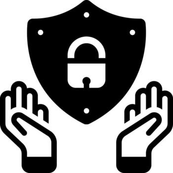 Solid black icon for secure vector