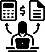 Solid black icon for accountant vector