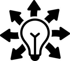 Solid black icon for versatile idea vector