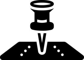 Solid black icon for map pin vector