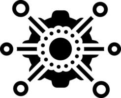 Solid black icon for network vector