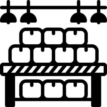 Solid black icon for stock availability vector