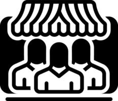 Solid black icon for customers vector