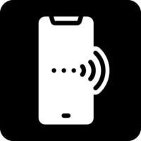 Solid black icon for call button vector