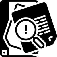 Solid black icon for investigation vector