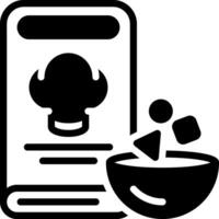 sólido negro icono para recetas vector