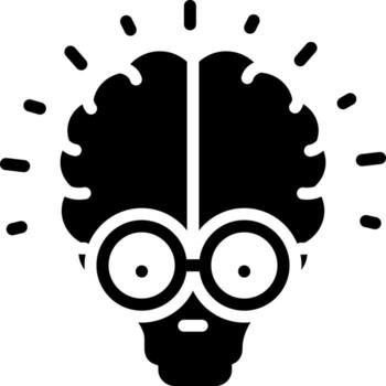 Solid black icon for knowledge vector
