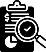 Solid black icon for financial audit vector