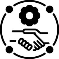 Solid black icon for collaboration vector