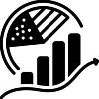 Solid black icon for statistical model vector