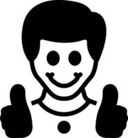 Solid black icon for happy vector