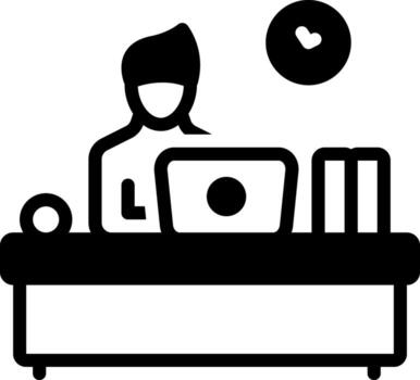 Solid black icon for co worker vector