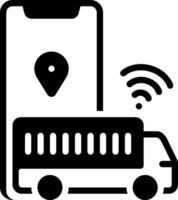 Solid black icon for smart logistics vector