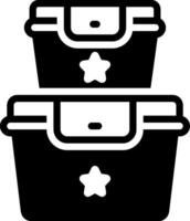 Solid black icon for container vector