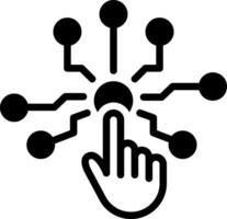 Solid black icon for connect vector