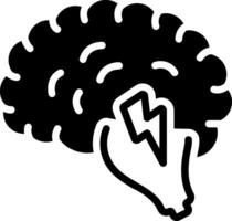 Solid black icon for brainstorm vector