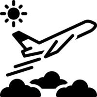 Solid black icon for flight vector