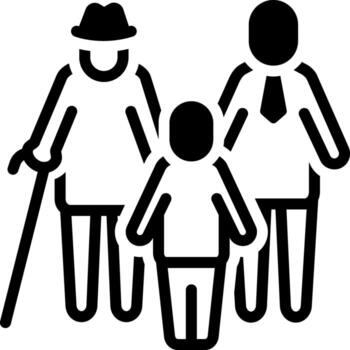 Solid black icon for generation vector