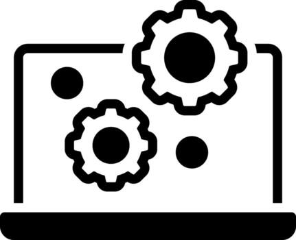 Solid black icon for system vector
