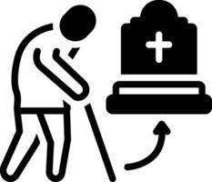 Solid black icon for end of life vector