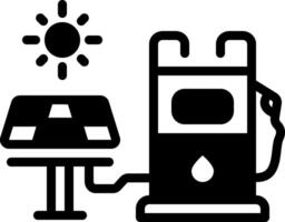 sólido negro icono para solar gas vector