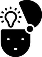 Solid black icon for head idea vector