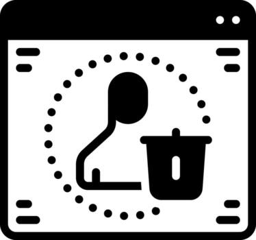 Solid black icon for delete user vector