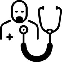 Solid black icon for checkup vector