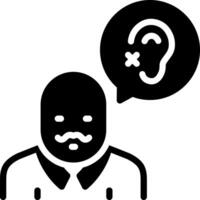 Solid black icon for hearing loss vector