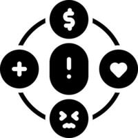 Solid black icon for contributing factor vector