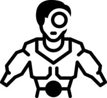 Solid black icon for humanoid vector