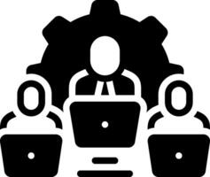 Solid black icon for management vector