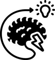 Solid black icon for brainstorm vector