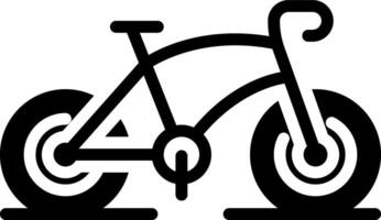 Solid black icon for bicycle vector