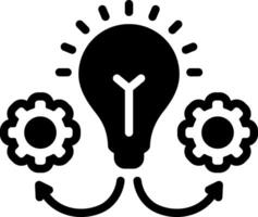 Solid black icon for idea execution vector