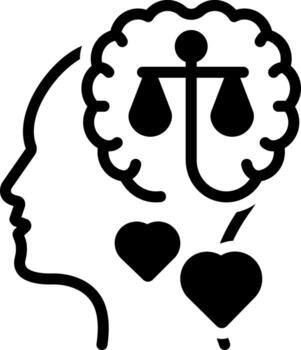 Solid black icon for rationality vector