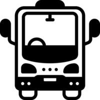 Solid black icon for bus vector