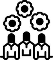 Solid black icon for team bonding activities vector