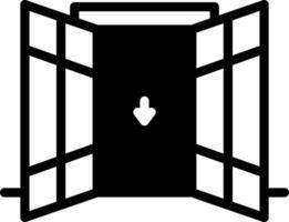 Solid black icon for open vector
