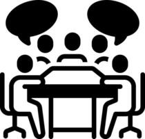 Solid black icon for existing meeting vector