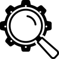 Solid black icon for search vector