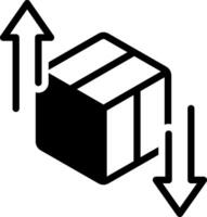 Solid black icon for import export vector