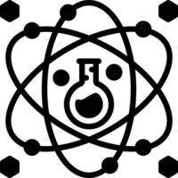 Solid black icon for science vector