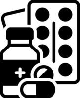 Solid black icon for medicine vector