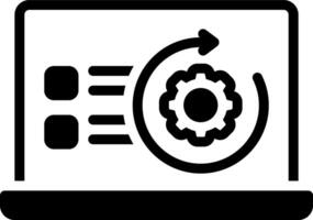 sólido negro icono para configuración vector