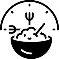 Solid black icon for meal breaks vector