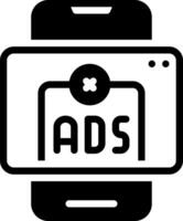 Solid black icon for advertising vector