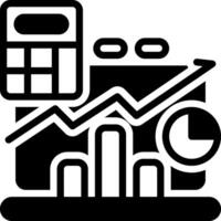 Solid black icon for stock options vector