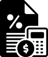 Solid black icon for fiscal credit vector