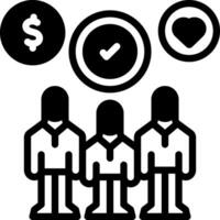 Solid black icon for employee allowance vector